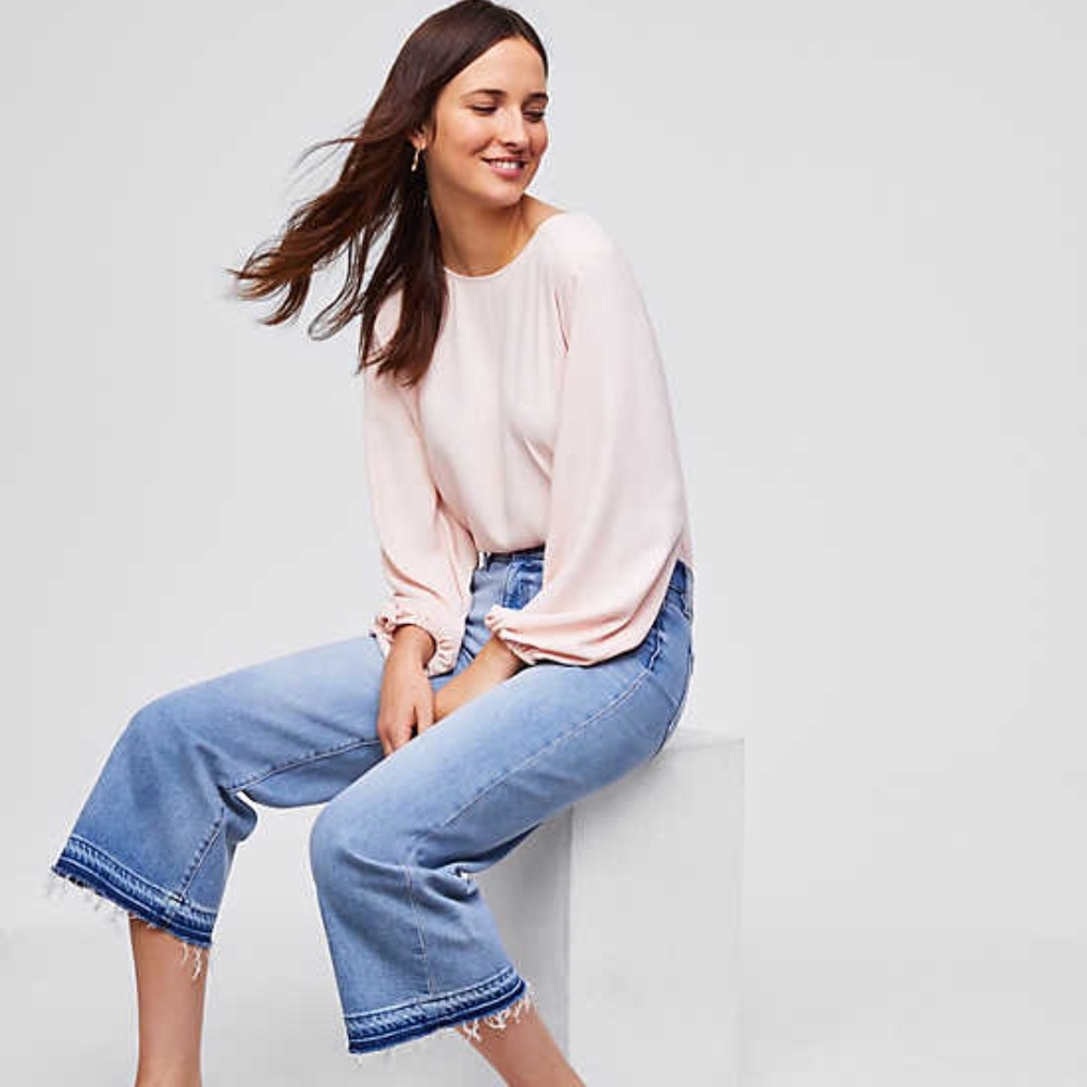 LOFT NWT Wide Leg Crop Jeans
